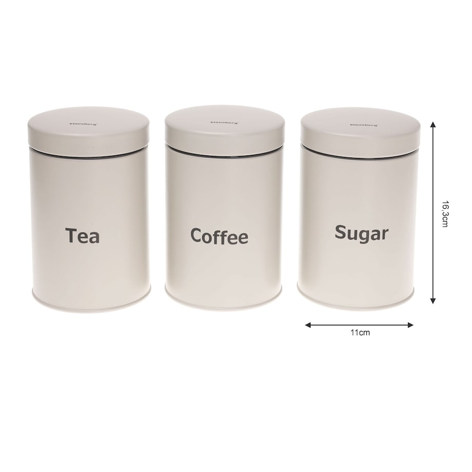 Zestaw 3 pojemników kuchennych beżowy KLAUSBERG