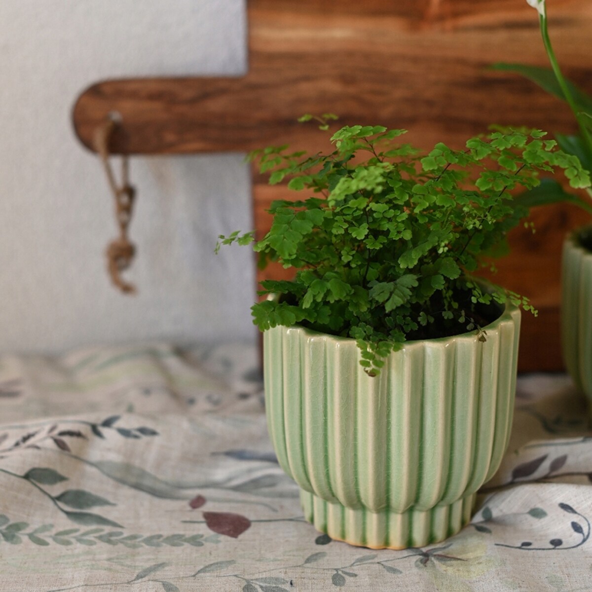 DONICA DONICZKA CERAMICZNA ZIELONA 10cm na sukulenty okrągła do salonu
