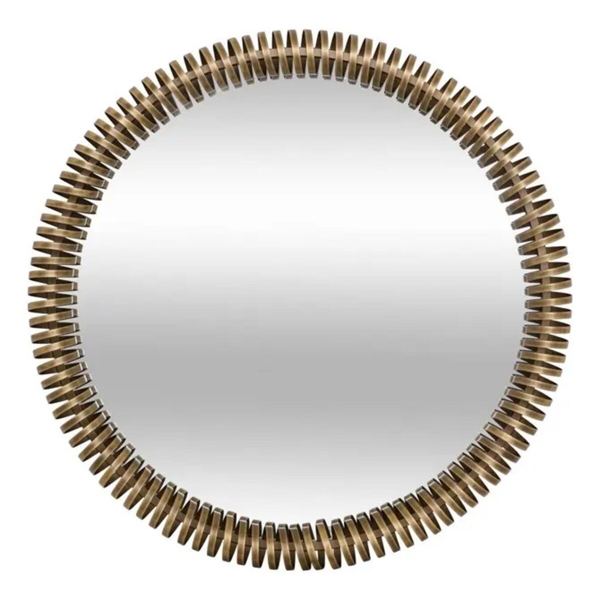 Lustro wiszące, okrągłe, mosiężne, Barrel, 90 cm