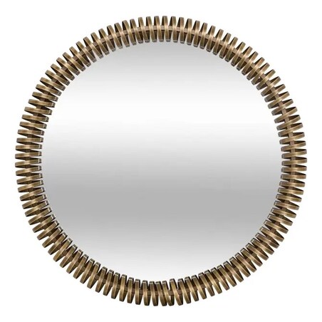 Lustro wiszące, okrągłe, mosiężne, Barrel, 90 cm