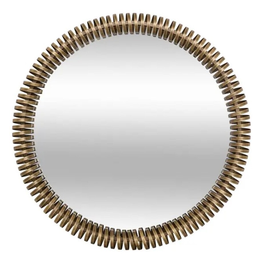 Lustro wiszące, okrągłe, mosiężne, Barrel, 90 cm