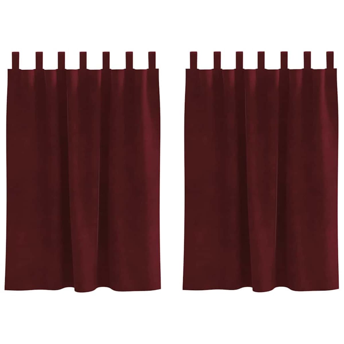 vidaXL Zasłony z zasłonami 2 pcs czerwone wino 140 x 140 cm Aksamit