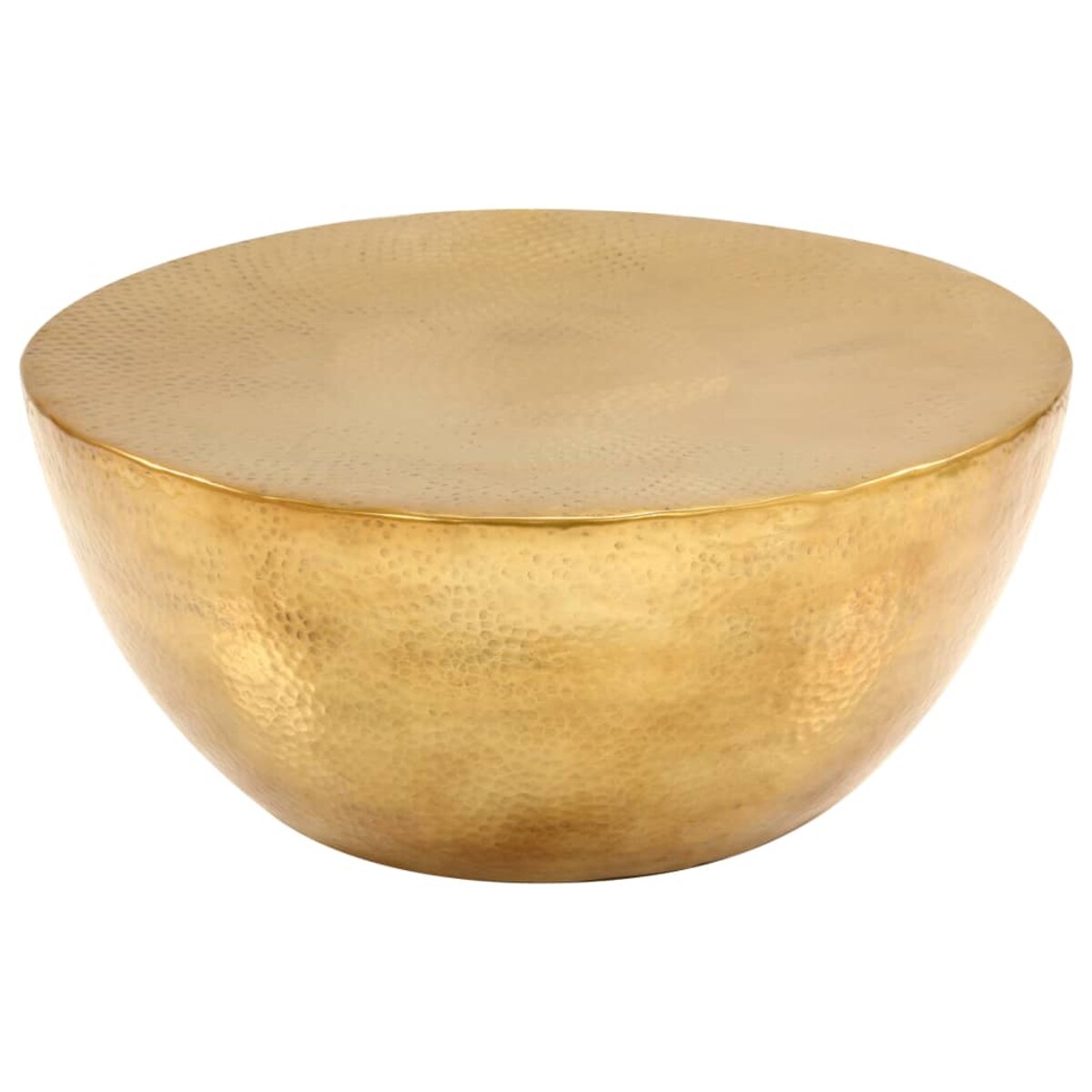 vidaXL Stolik kawowy z młotkowanego aluminium, 70x30 cm, mosiądz