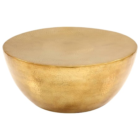 vidaXL Stolik kawowy z młotkowanego aluminium, 70x30 cm, mosiądz