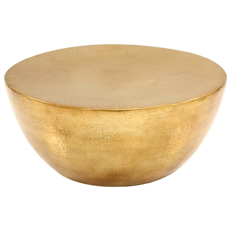 vidaXL Stolik kawowy z młotkowanego aluminium, 70x30 cm, mosiądz