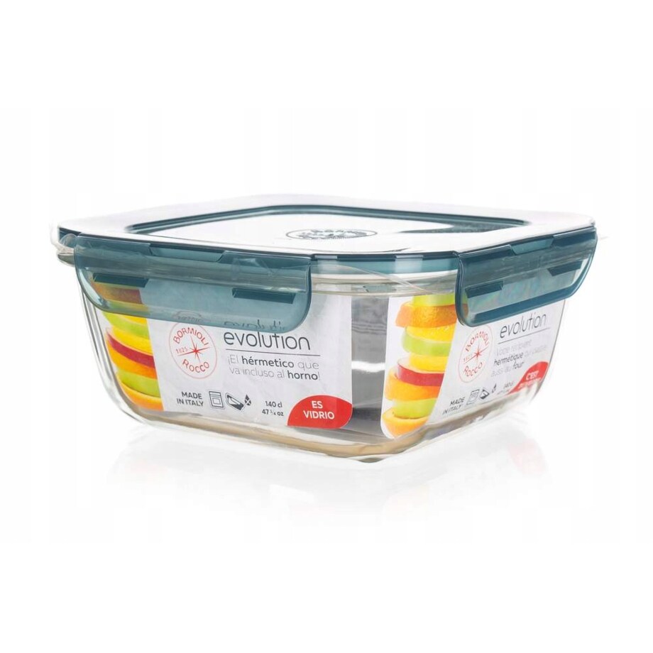 POJEMNIK SZKLANY BORMIOLI hermetyczny 1,4 L do lodówki lunch box jedzenie