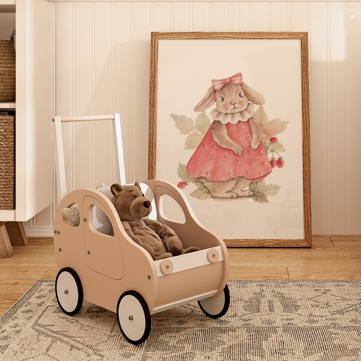 Plakat dla dzieci Króliczek w sukience 20x30