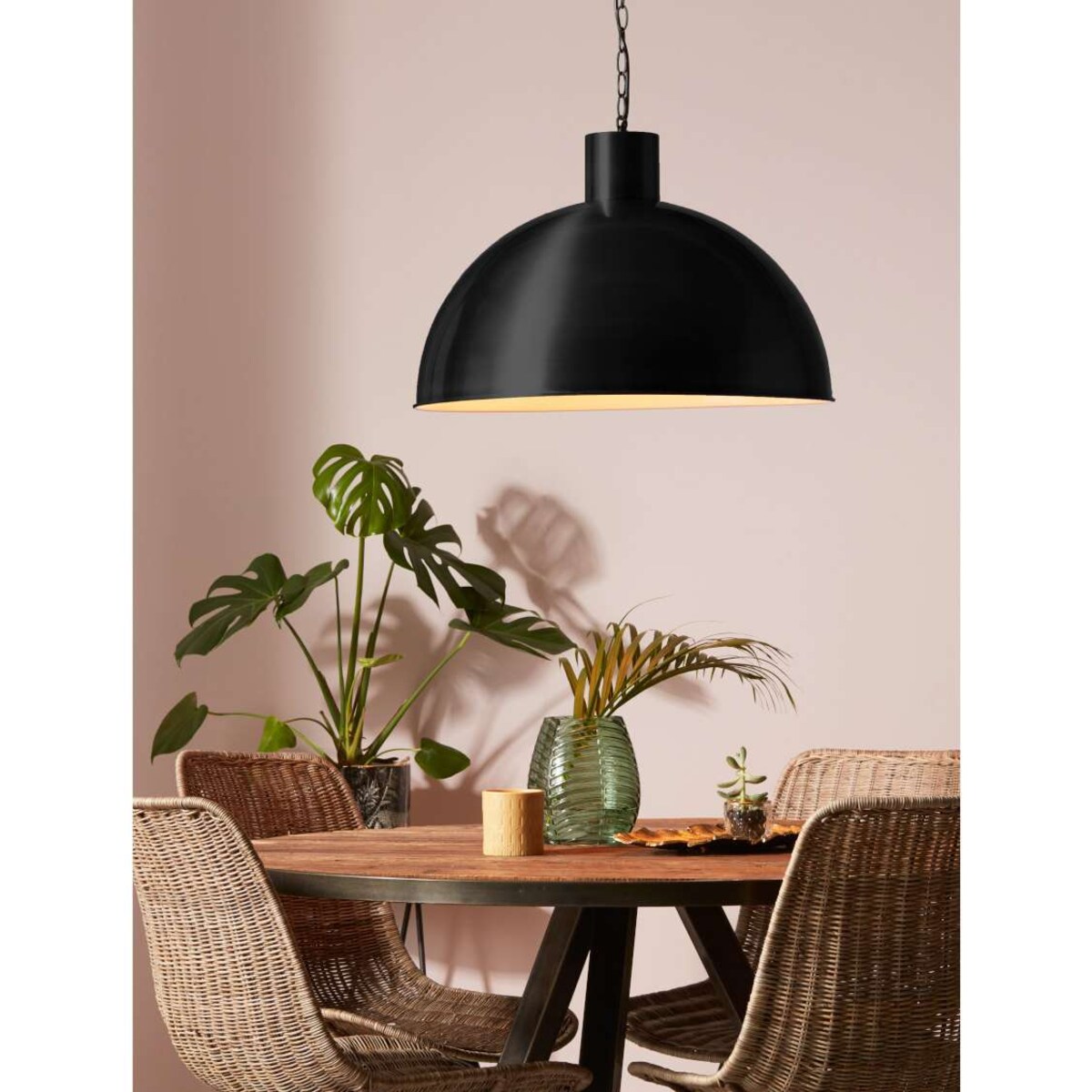 Wisząca LAMPA industrialna EKELUND 107736 Markslojd loftowa OPRAWA metalowa kopuła ZWIS na łańcuchu czarna