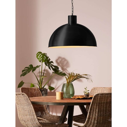 Wisząca LAMPA industrialna EKELUND 107736 Markslojd loftowa OPRAWA metalowa kopuła ZWIS na łańcuchu czarna