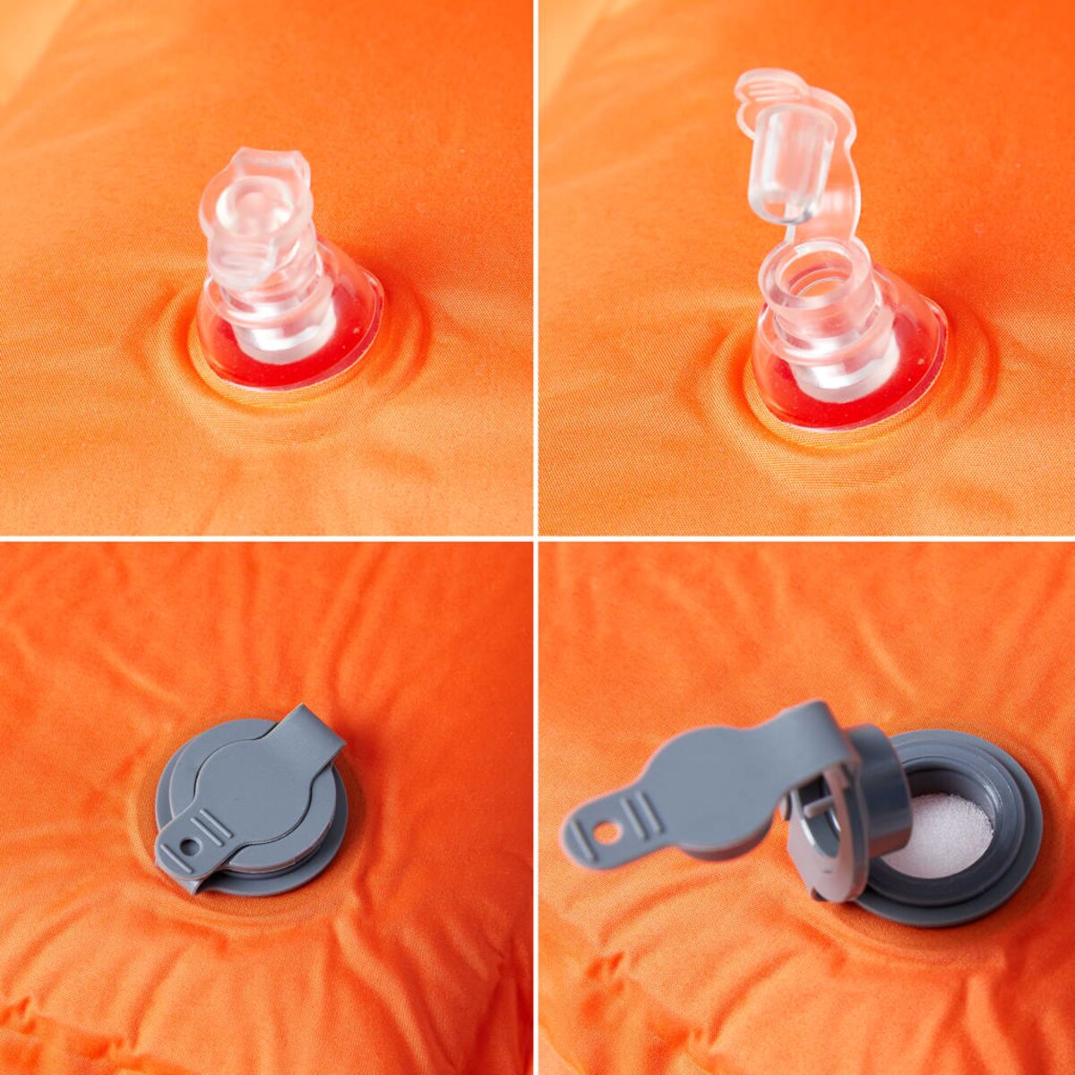 vidaXL Materac samopompujący z poduszką, 1-osobowy, pomarańczowy