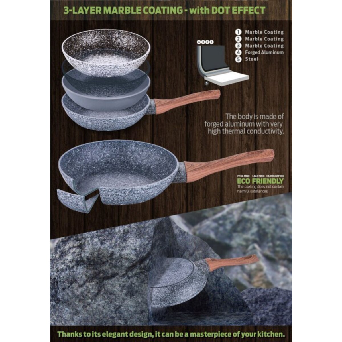 Zestaw 3 Patelni Granitowych Berlinger Haus Bh-1215