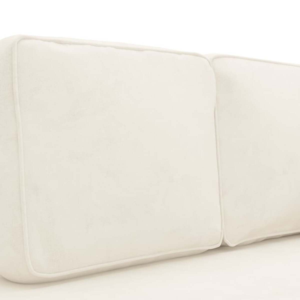 vidaXL Szezlong z poduszkami i wałkiem, kremowy, aksamitny