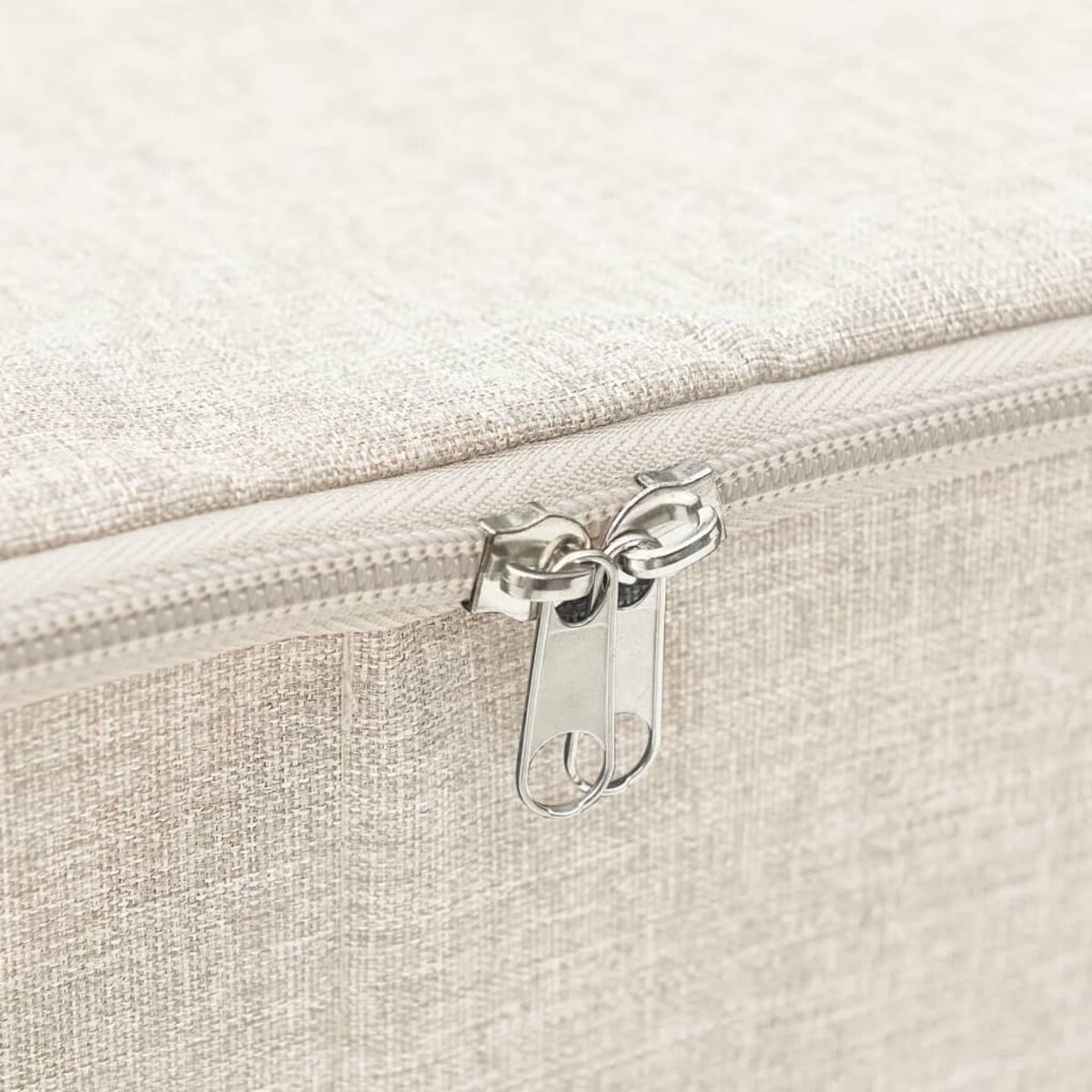 vidaXL Pojemnik, tkanina, 70x40x18 cm, kremowy