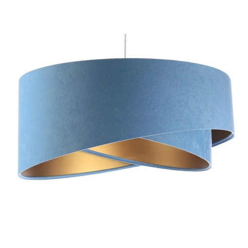 Lampa wisząca GEMSTONE błękitna/złota