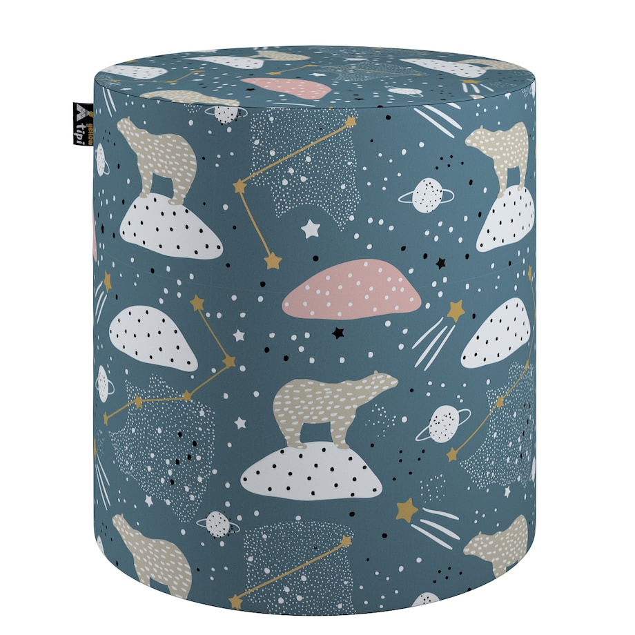 Puf Bobby, niebieski, ø40, wys. 40 cm, Magic Collection