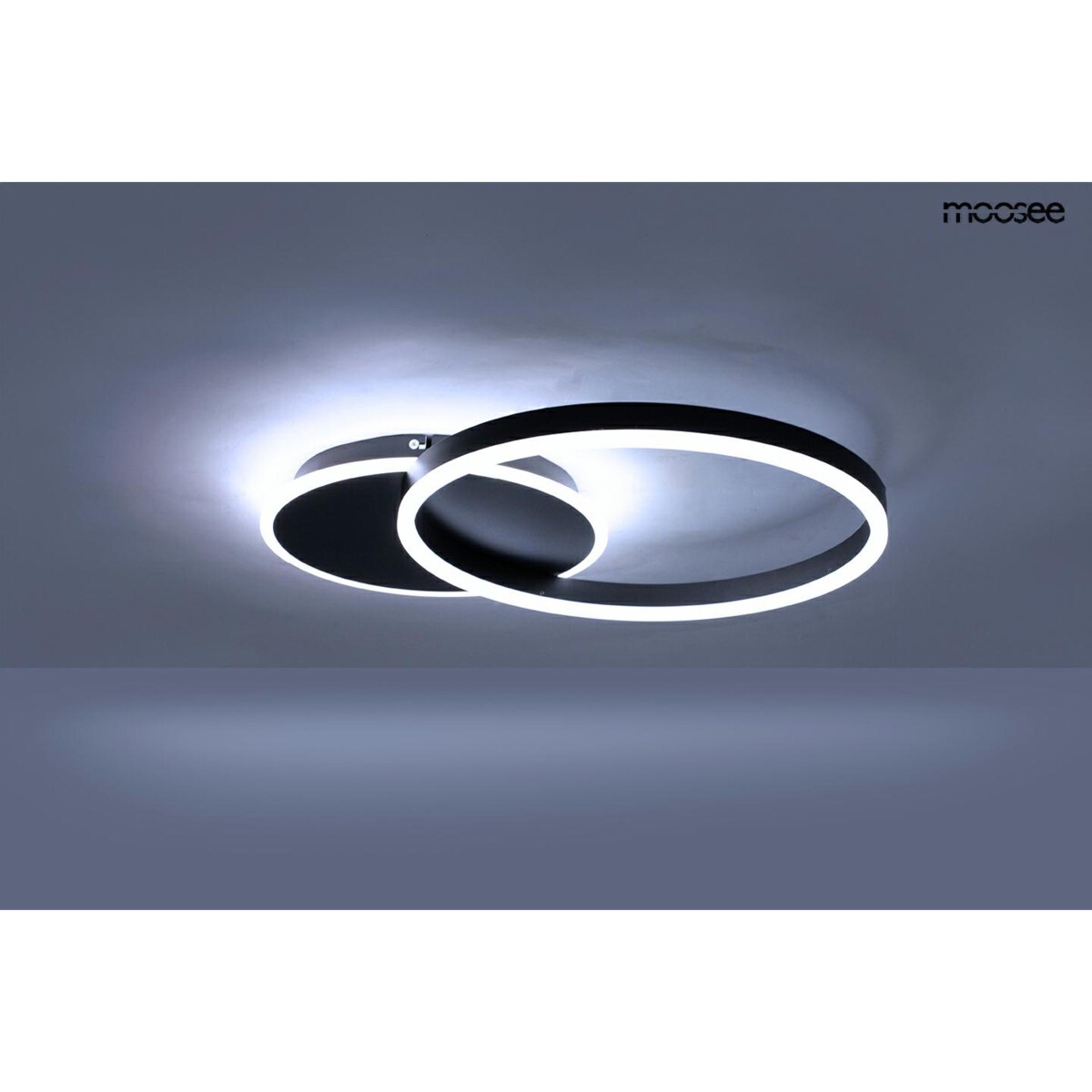 MOOSEE lampa sufitowa / plafon RINGS 2 czarna
