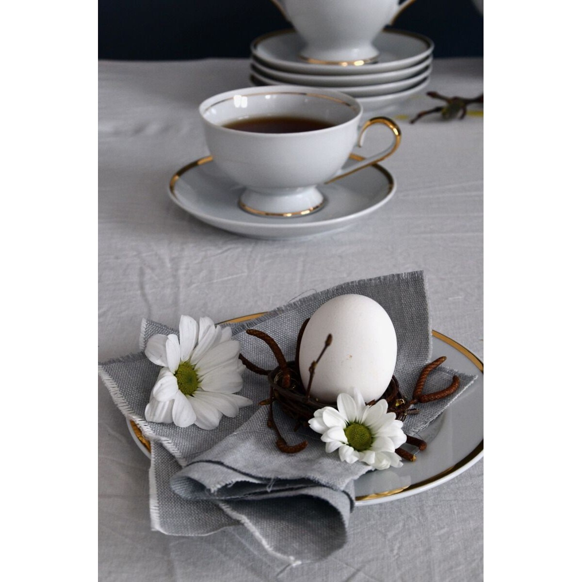 Garnitur do herbaty dla 6 osób 18 el. Astra Złota Wstęga G067