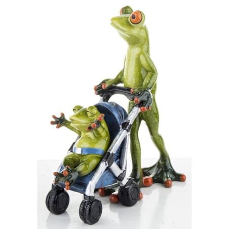 Figurka - żabka 16x14x7 cm FROGG spacer z wózkiem