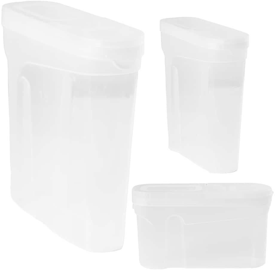 Pojemniki Na Żywność X3 Kuchenne Makaron Mąkę Cukier Kaszę Sypkie 1-4L