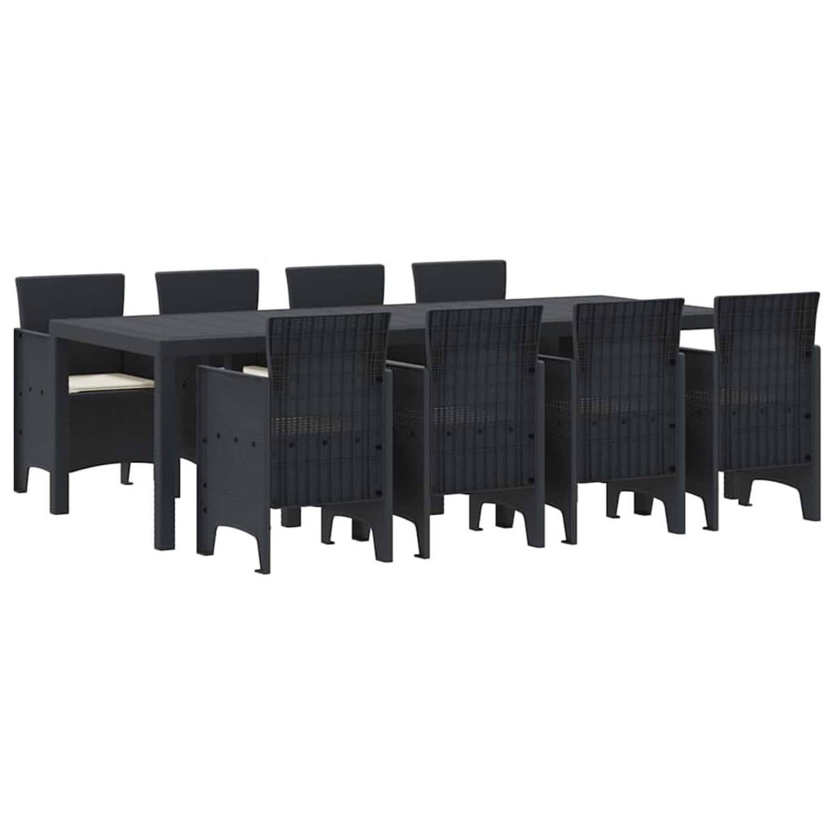 vidaXL Zestaw do jadalni w ogrodzie 9 pcs Antracyt Rattan Polt