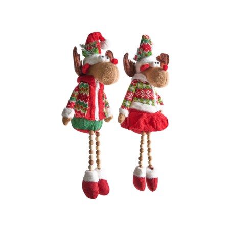 Zestaw 2 dekoracji świątecznych GEITSJOEN Renifer 55/58 cm Kolorowy