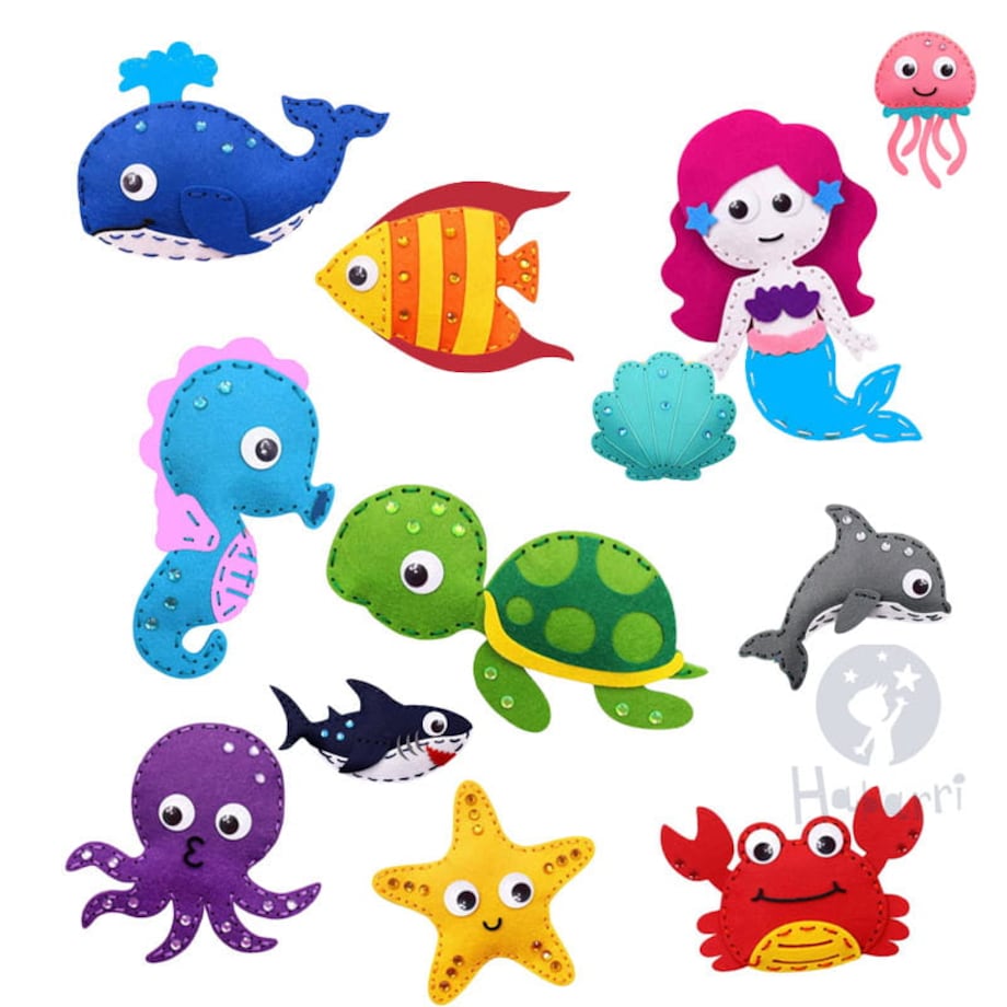 Morze - filcowy zestaw do szycia DIY - 12 elementów