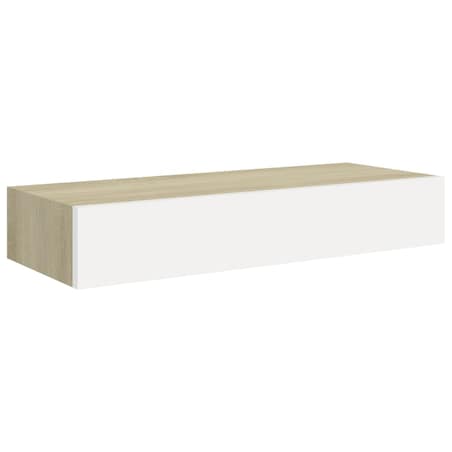 vidaXL Półki ścienne do szuflad 2 szt. Dąb i biel 60x23,5x10cm MDF