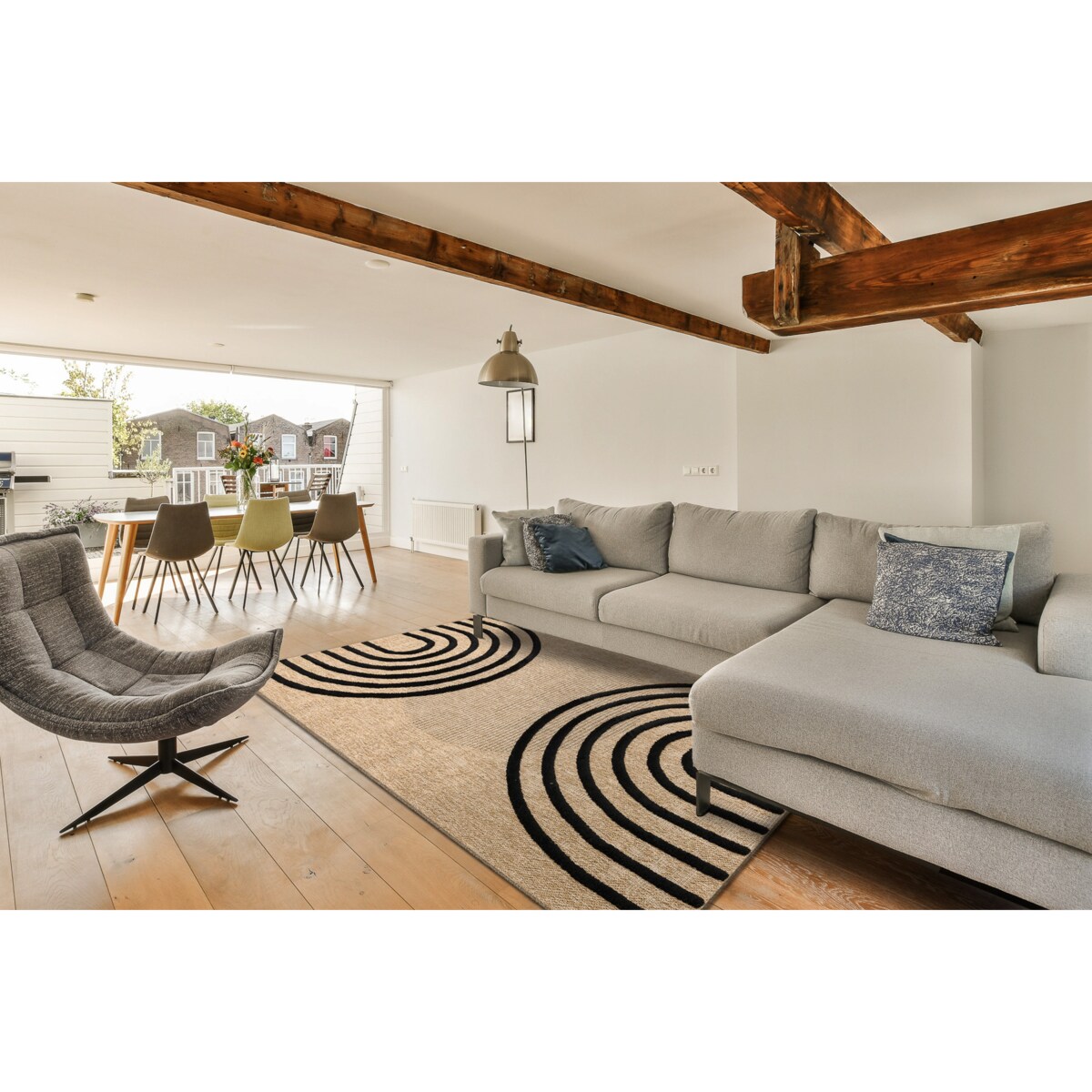 Dywan SPARK 0688 beż / czarny - 160x220 cm