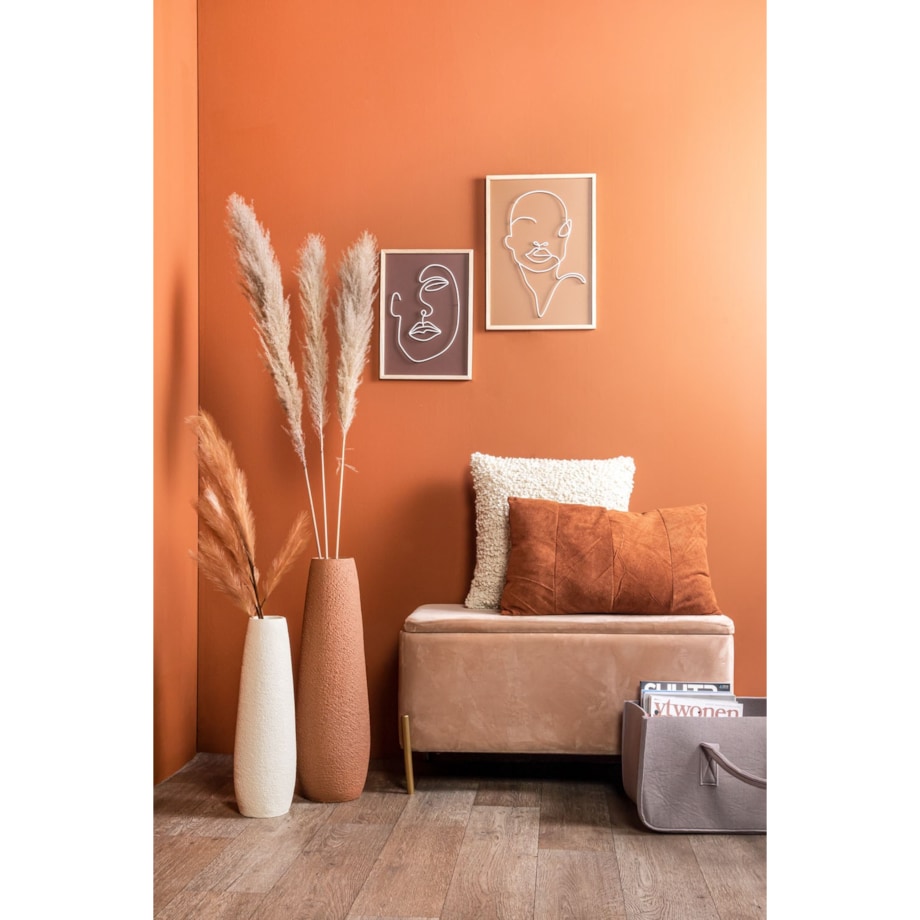 Dekoracja ścienna metalowy zarys twarzy 38x27x1,5 cm VISO-2 brązowa czekoladowa