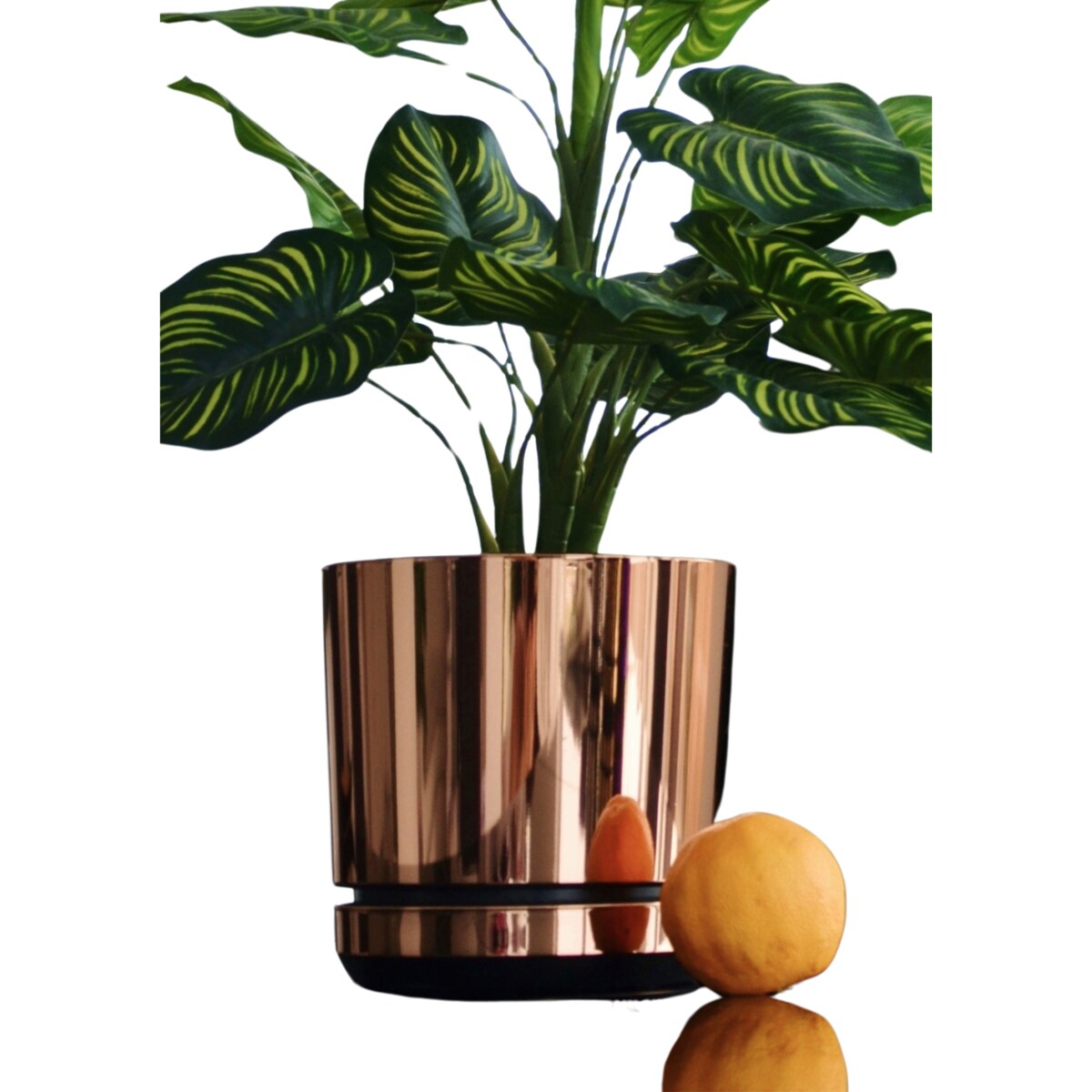 12 cm wzór ŁOSOSIOWY Doniczka z podstawką nowoczesna elegancka różowe złoto glamour wysoki połysk industrialny loft retro