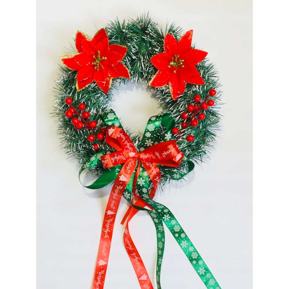 STROIK udekorowany WIANEK ŚWIĄTECZNY choinkowy na drzwi okno stół prezent