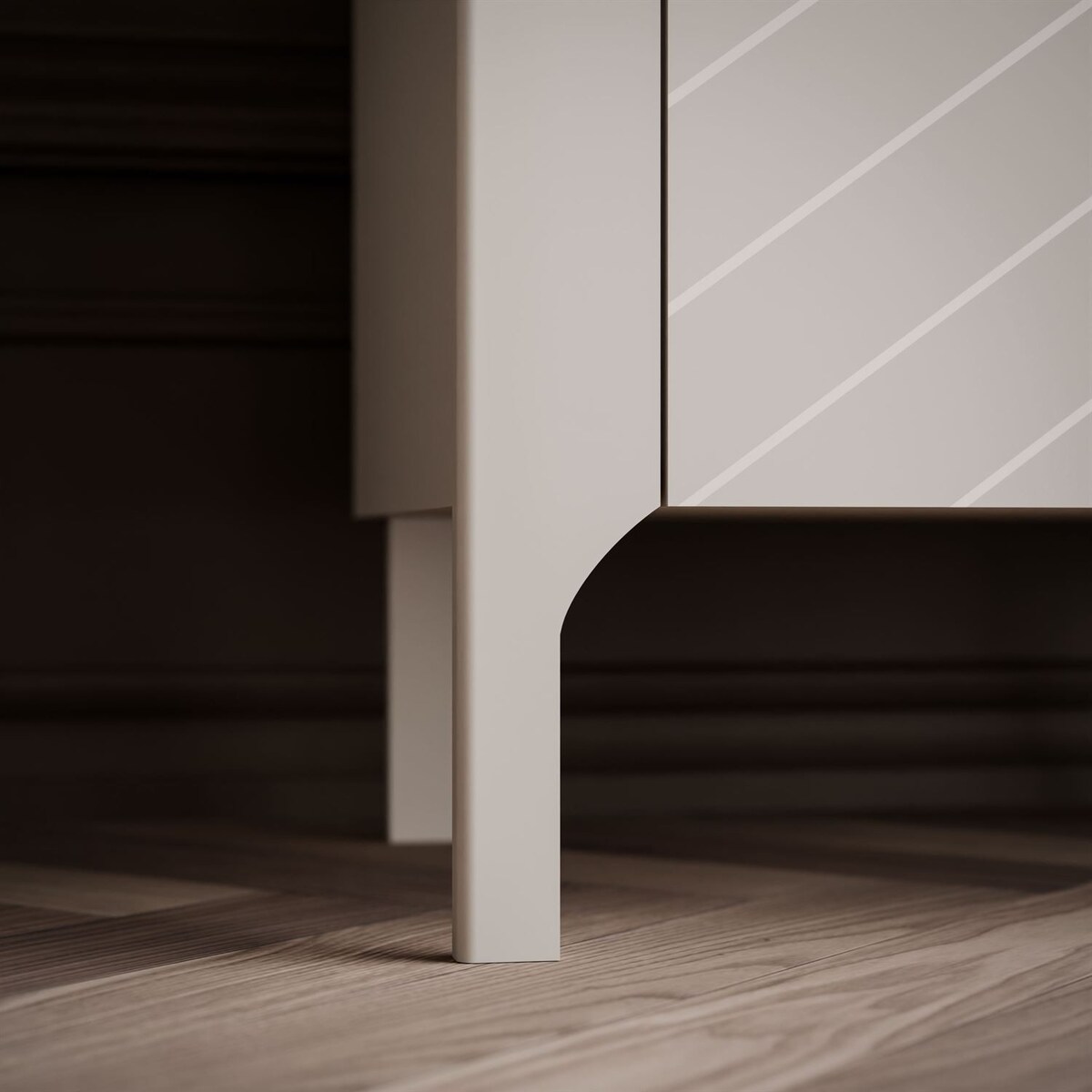 Dwudrzwiowa przeszklona witryna LUMI, kaszmir