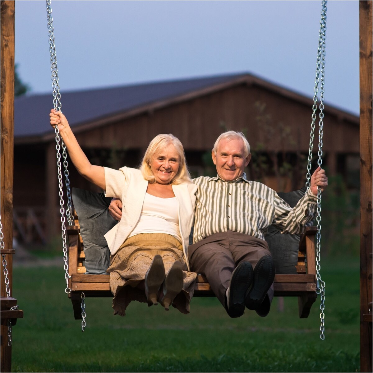 Poduszka Ogrodowa Zestaw 120X60X50 Welur Na Ławkę Huśtawkę Taras Dekoracyjny Szara