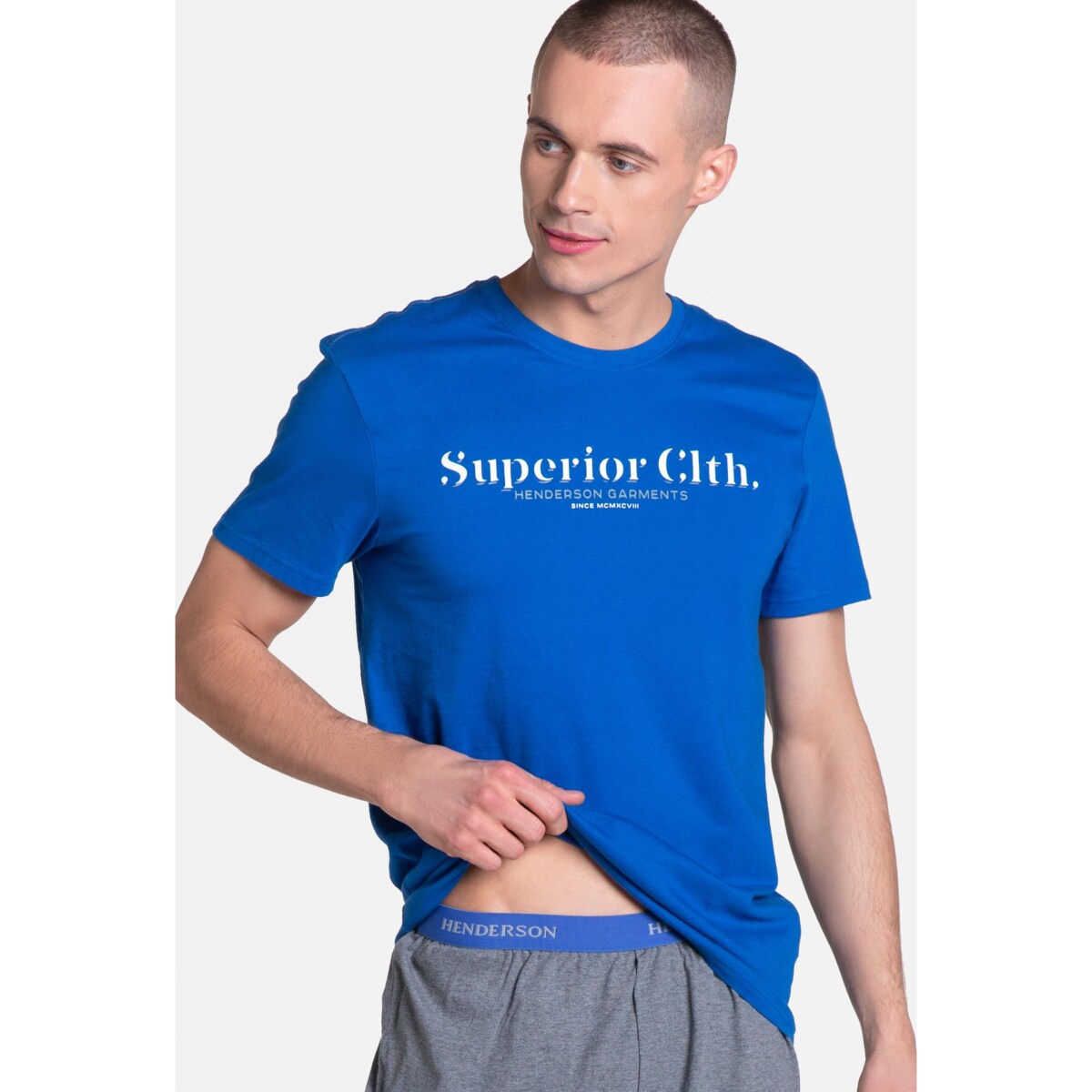 Piżama Zed 38366-55X Niebiesko-Szara Niebiesko-Szary, XXL