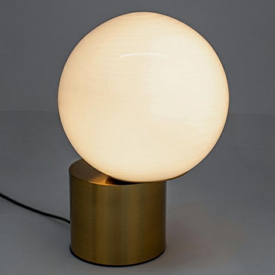 Lampa stołowa Parla MSE010300141 szklana kula biała złota