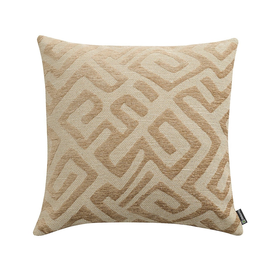 Poszewka Kinga na poduszkę 60x60 kawowe wzory na beżowym tle