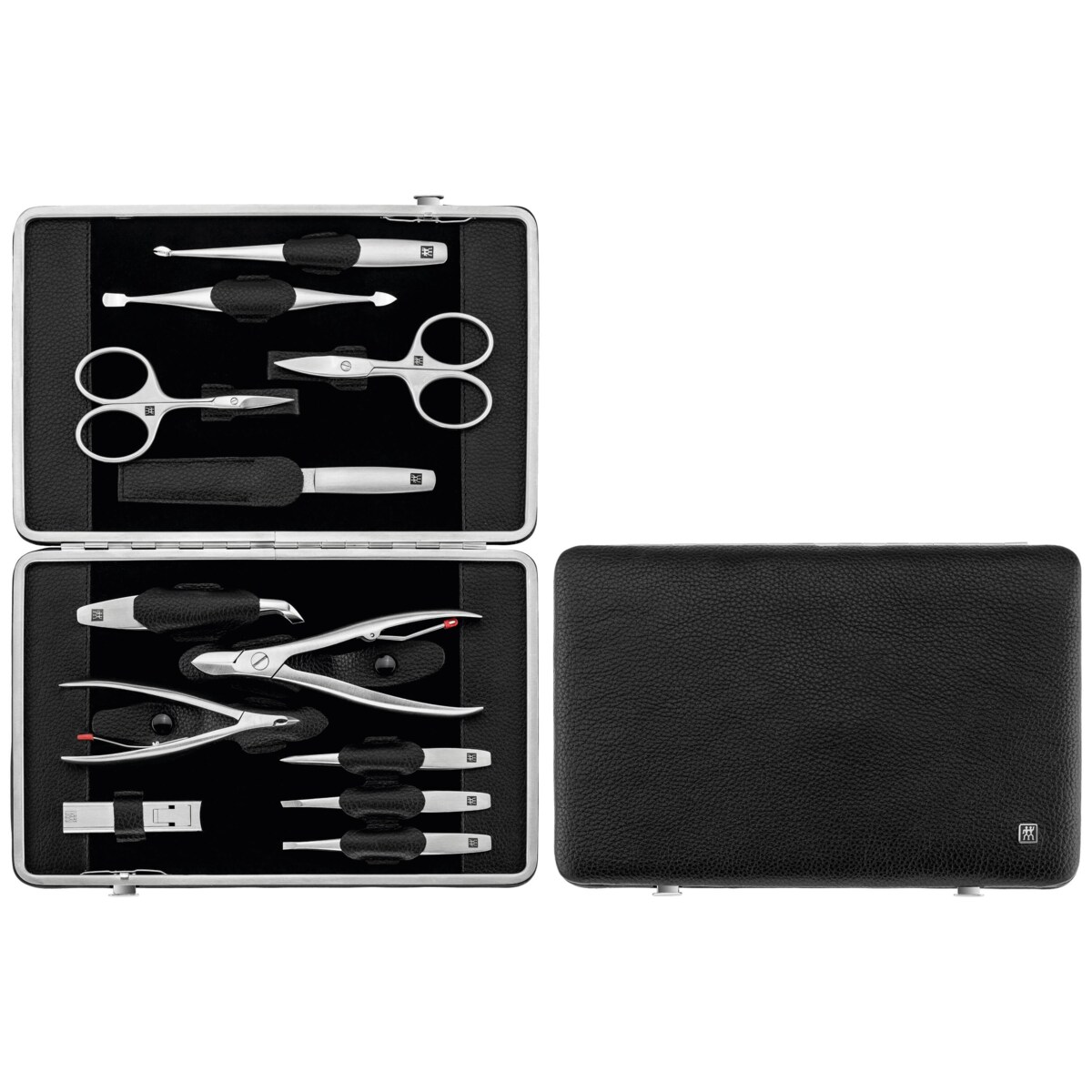 Zestaw do manicure Zwilling Twinox – czarne, skórzane etui, 12 elementów - Czarny