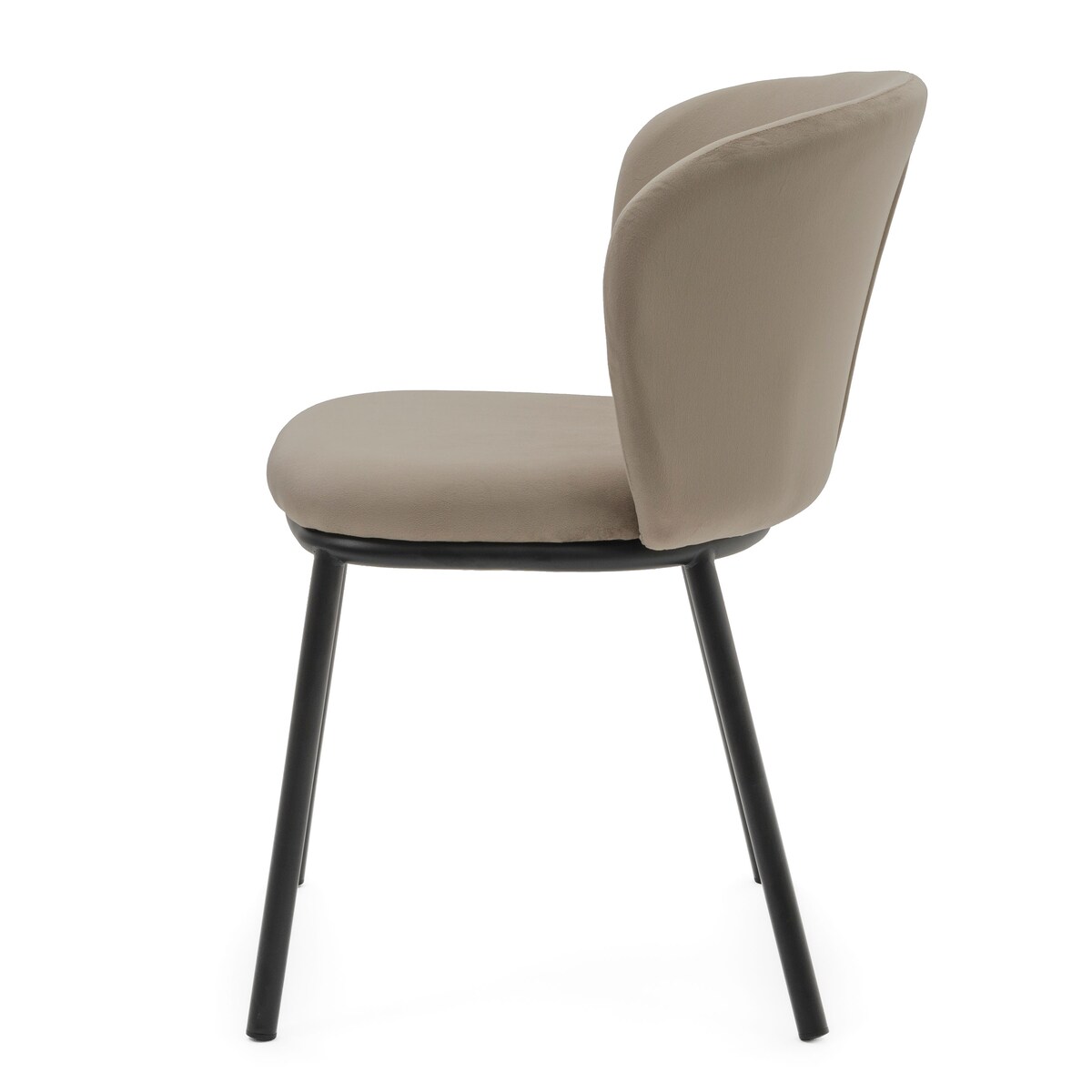 KRZESŁO TAPICEROWANE WELUROWE DO SALONU JADALNI GLAMOUR CIEMNOBEŻOWE BARI