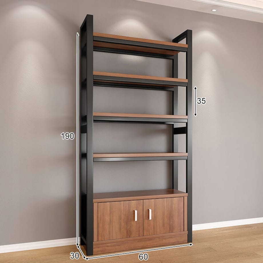 Regał industrialny stojący półka na książki loft 190 cm rama metalowa