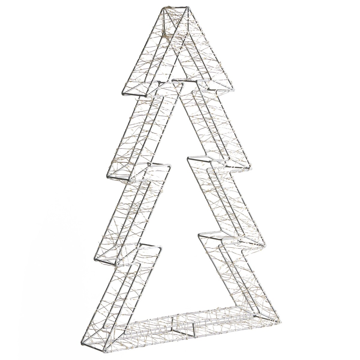 Dekoracja ogrodowa LED AKERAN 60 cm Choinka Srebrny