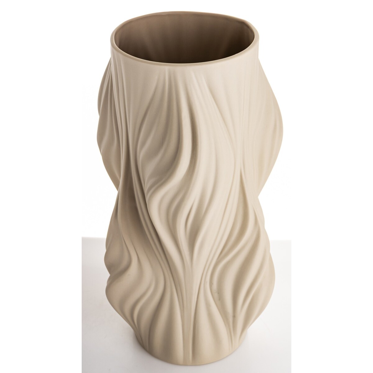 Wazon porcelanowy 35,5x17,5x17,5 cm TWISSTIE beżowy