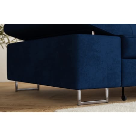 Narożnik ALEX z regulowanymi zagłówkami, prawostronny- granatowy