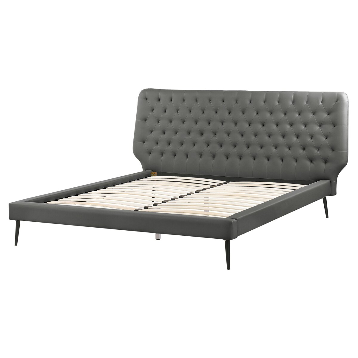 Zestaw mebli do sypialni ekoskóra 160 x 200 cm szary ESSONNE