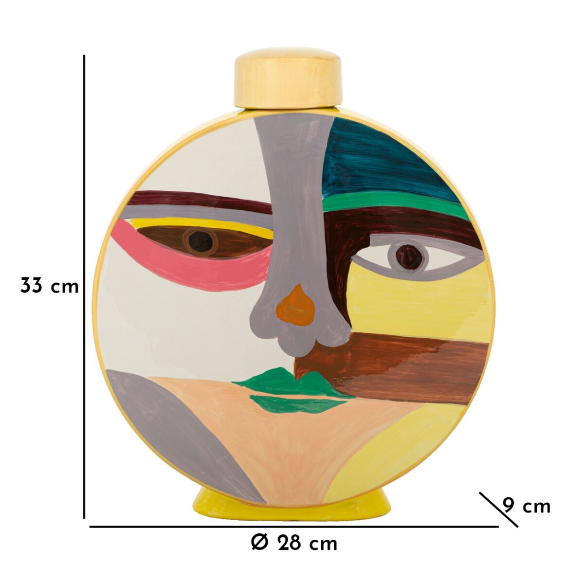 Osłonka dekoracyjna Piccassy Color, kolor wielokolorowy, ceramika, 28 x 9 x 33 cm, kształt okrągły, na doniczkę do salonu, Mauro Ferretti