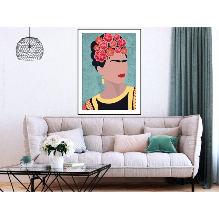 Poster Story, Plakat, Obraz - Kwiatowy Portret Frida Kahlo, wymiary 50 x 70 cm