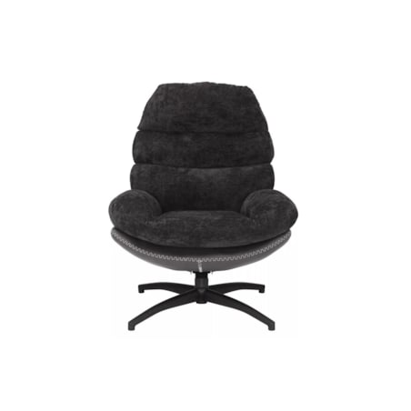 Fotel do salonu GISELLE czarny obrotowy