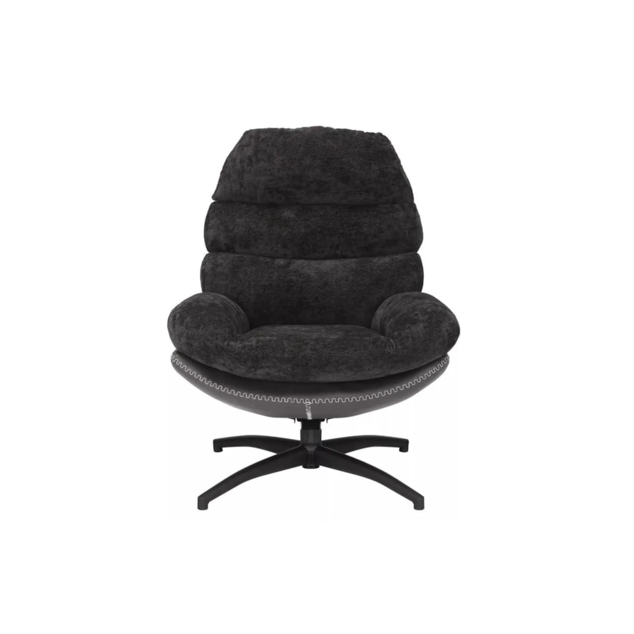 Fotel do salonu GISELLE czarny obrotowy