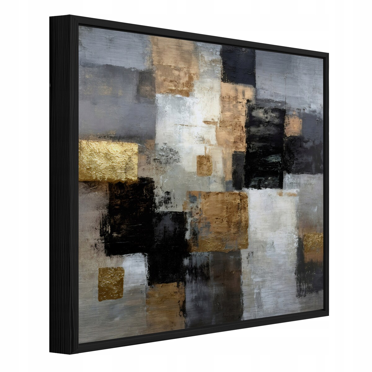 Obraz W Ramie Do Sypialni Salonu Na Metalu Abstrakcja Loft Czarny 80x80