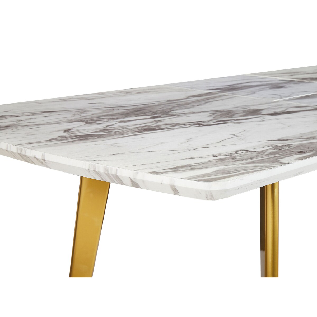 Stół do jadalni rozkładany 160/200 x 90 cm efekt marmuru ze złotym MOSBY