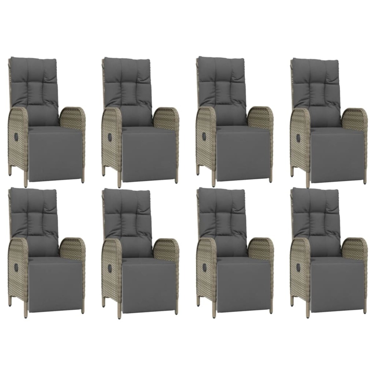 vidaXL 9-cz. zestaw mebli ogrodowych z poduszkami, szary rattan PE
